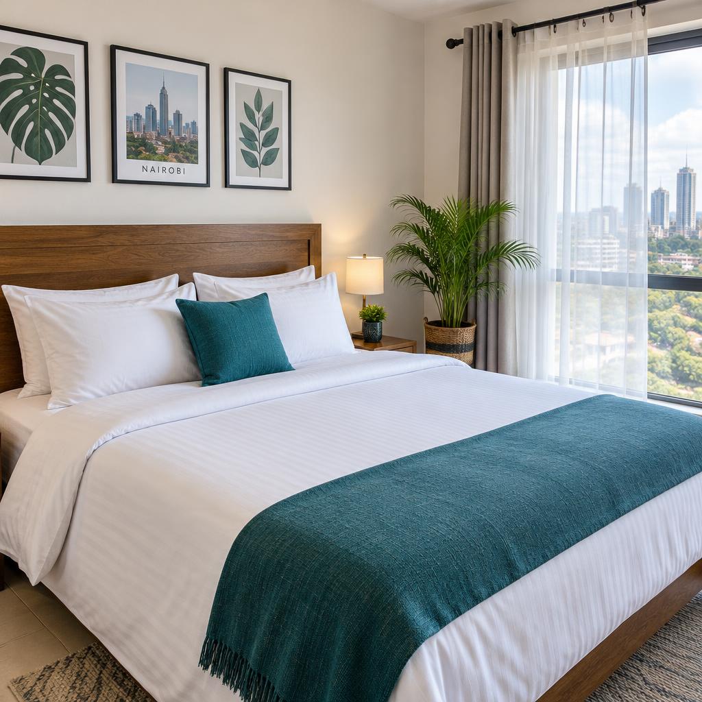 A tidy Airbnb room ready for guests